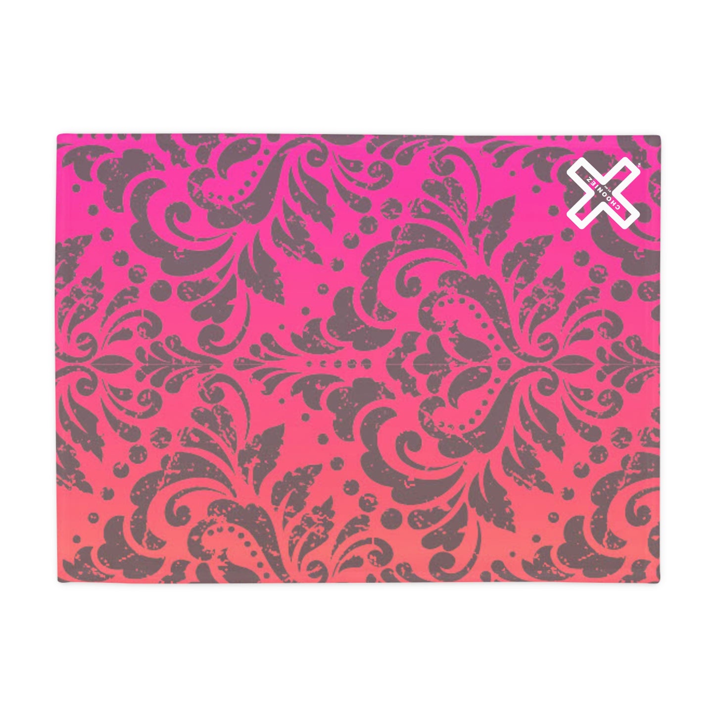 Ombre Damask Plush Fleece Blanket - Pink