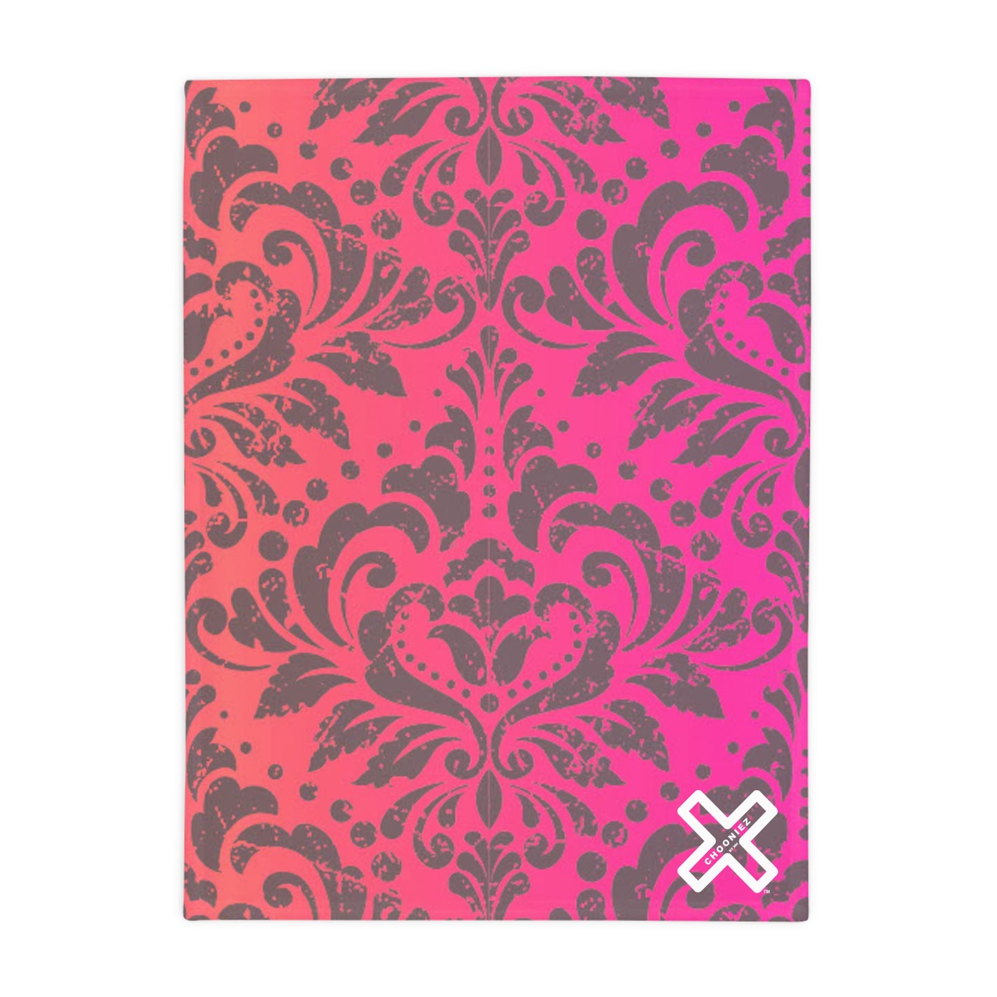 Ombre Damask Plush Fleece Blanket - Pink